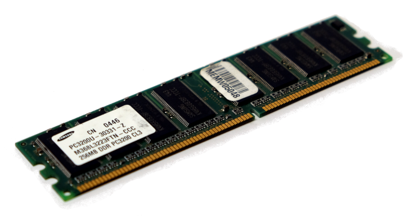 256MB DDR RAM module.
