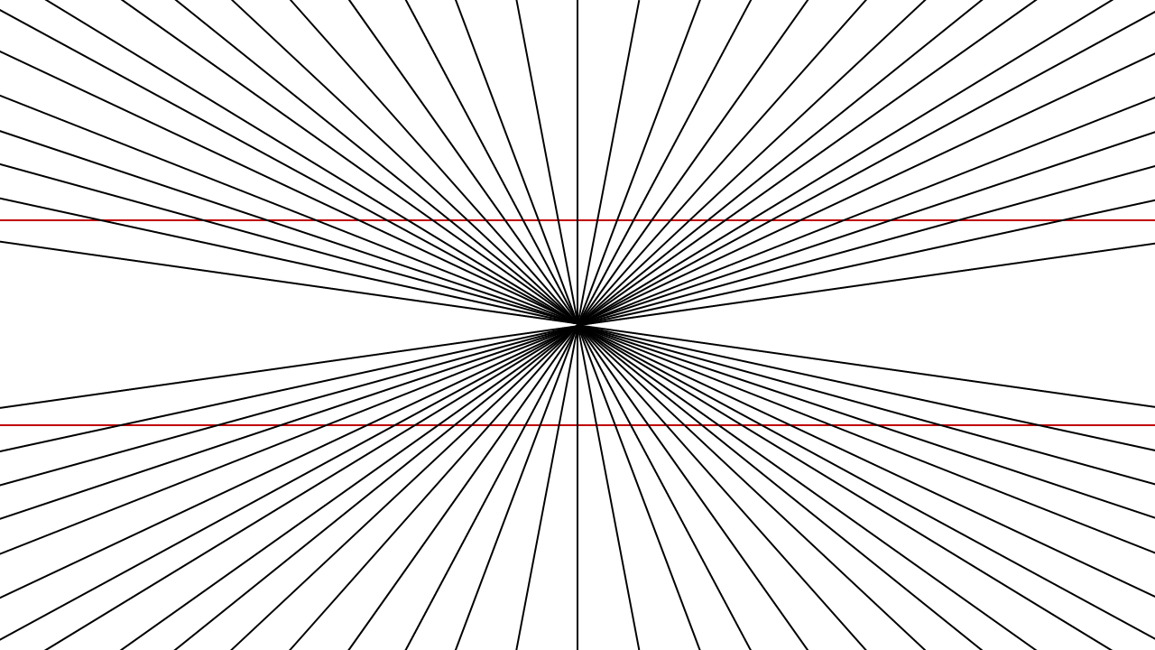 A drawing illustrating the Hering illusion, a well-known optical illusion.